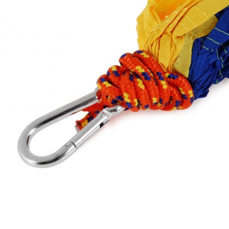 PORTABLE PARACHUTE NYLON FABRIC HAMMOCK (BLUE AND YELLOW)