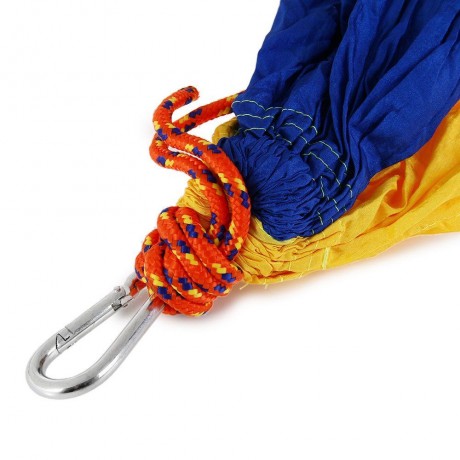 PORTABLE PARACHUTE NYLON FABRIC HAMMOCK (BLUE AND YELLOW)