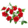 FASHIONABLE DECORATION FLOWERS VINE GARLAND WREATHS BOUQUET LEAF HOUSEHOLD ACCESSORY (RED)