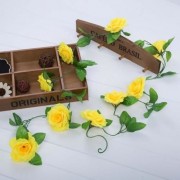 FASHIONABLE DECORATION FLOWERS VINE GARLAND WREATHS BOUQUET LEAF HOUSEHOLD ACCESSORY (YELL