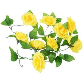 FASHIONABLE DECORATION FLOWERS VINE GARLAND WREATHS BOUQUET LEAF HOUSEHOLD ACCESSORY (YELL