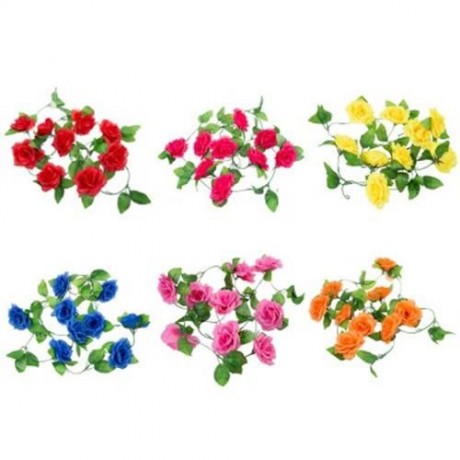 FASHIONABLE DECORATION FLOWERS VINE GARLAND WREATHS BOUQUET LEAF HOUSEHOLD ACCESSORY (YELL