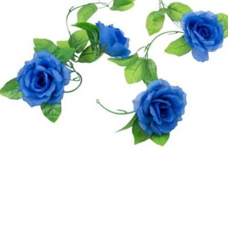 FASHIONABLE DECORATION FLOWERS VINE GARLAND WREATHS BOUQUET LEAF HOUSEHOLD ACCESSORY (BLUE