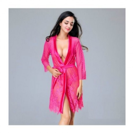  2PCS ROBE (DARK PINK)