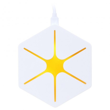 QI WIRELESS QUICK MAGIC DAZZLE HEXAGRAM CHARGING PAD (WHITE, LED ORANGE)