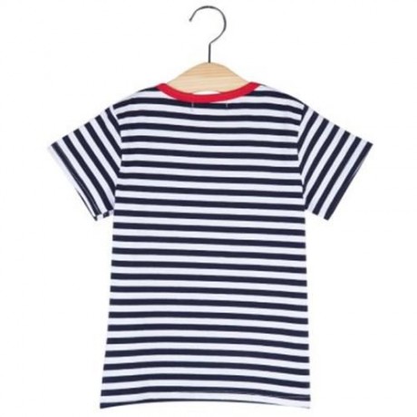 LEISURE COTTON BOYS STRIPES PRINTED ROUND NECK T-SHIRT (CADETBLUE)