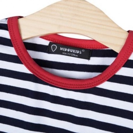 LEISURE COTTON BOYS STRIPES PRINTED ROUND NECK T-SHIRT (CADETBLUE)