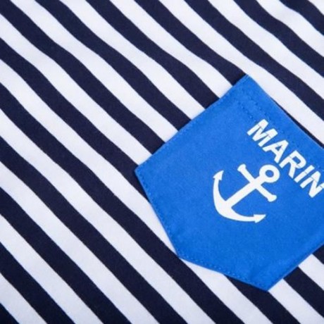 LEISURE COTTON BOYS STRIPES PRINTED ROUND NECK T-SHIRT (CADETBLUE)