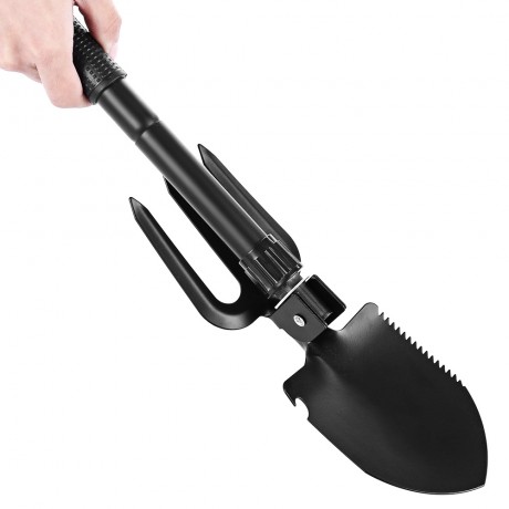 OUTDOOR ENTRENCHING FOLDING TOOL MILITARY SPADE (BLACK)