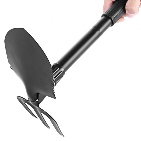 OUTDOOR ENTRENCHING FOLDING TOOL MILITARY SPADE (BLACK)