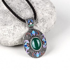 N016-C NATIONAL STYLE NECKLACE (GREEN)