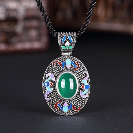 N016-C NATIONAL STYLE NECKLACE (GREEN)