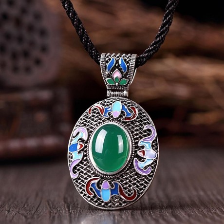 N016-C NATIONAL STYLE NECKLACE (GREEN)