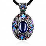 N016-A NATIONAL STYLE NECKLACE (BLUE)