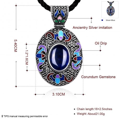 N016-A NATIONAL STYLE NECKLACE (BLUE)