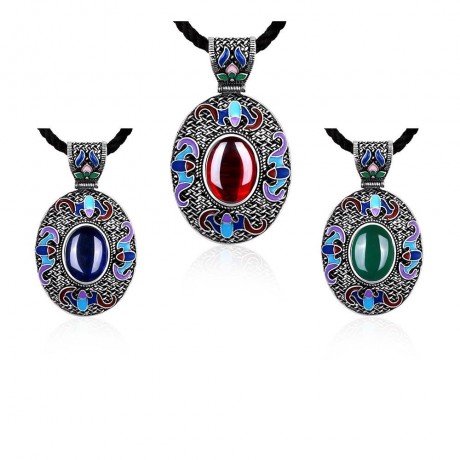 N016-A NATIONAL STYLE NECKLACE (BLUE)