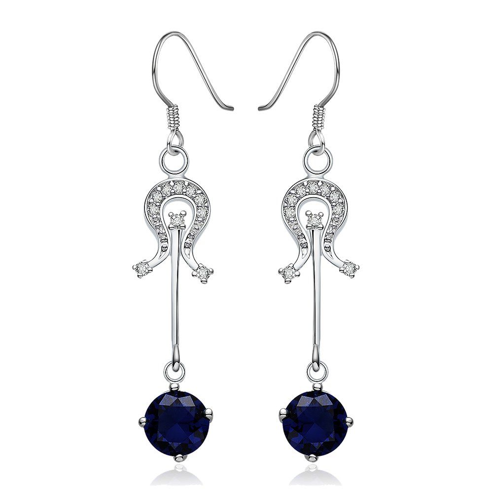 PAIR OF STYLISH CHIC WOMEN'S RHINESTONE (BLUE)