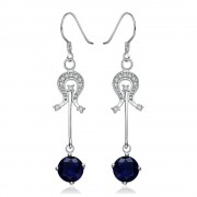 PAIR OF STYLISH CHIC WOMEN'S RHINESTONE (BLUE)