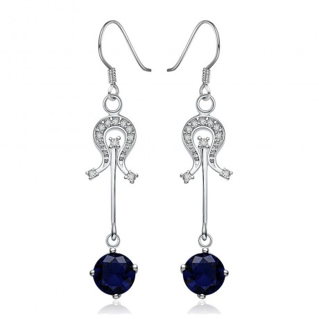 PAIR OF STYLISH CHIC WOMEN'S RHINESTONE (BLUE)