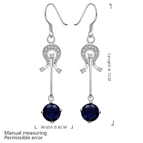 PAIR OF STYLISH CHIC WOMEN'S RHINESTONE (BLUE)