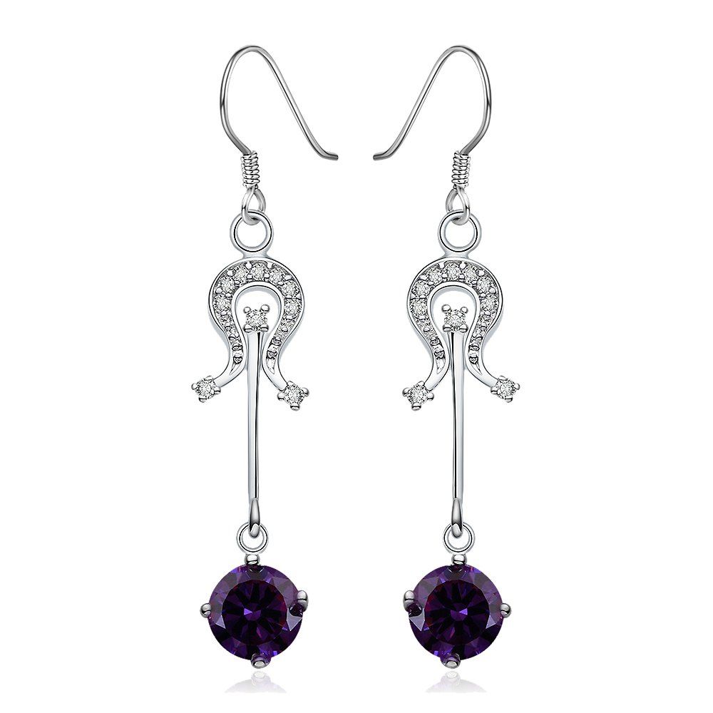 PAIR OF STYLISH CHIC WOMEN'S RHINESTONE (PURPLE)