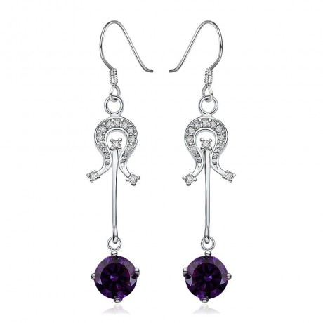 PAIR OF STYLISH CHIC WOMEN'S RHINESTONE (PURPLE)
