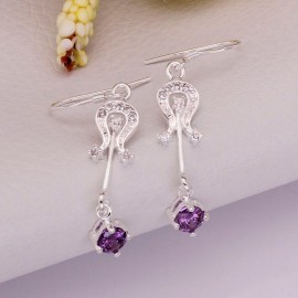 PAIR OF STYLISH CHIC WOMEN'S RHINESTONE (PURPLE)