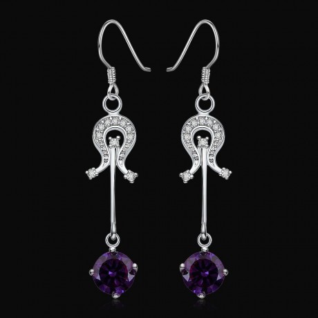 PAIR OF STYLISH CHIC WOMEN'S RHINESTONE (PURPLE)