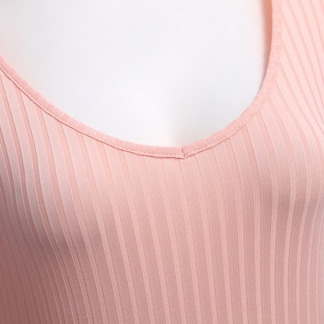 LONG SLEEVE PURE COLOR SHEATH BESIDE BANDAGE (SHALLOW PINK S/M/L)
