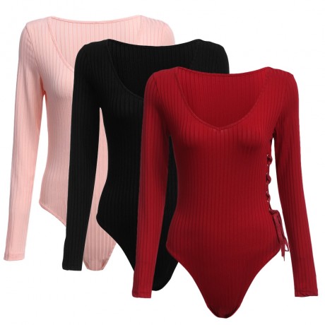 LONG SLEEVE PURE COLOR SHEATH BESIDE BANDAGE (SHALLOW PINK S/M/L)