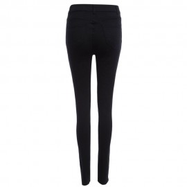 CHIC HIGH WAIST ELASTIC PURE COLOR SHEATH PENCIL PANTS (BLACK S/M/L/XL/XXL)
