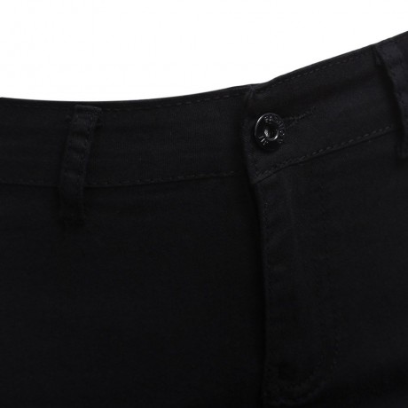 CHIC HIGH WAIST ELASTIC PURE COLOR SHEATH PENCIL PANTS (BLACK S/M/L/XL/XXL)