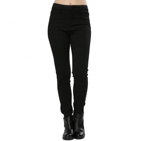 CHIC HIGH WAIST ELASTIC PURE COLOR SHEATH PENCIL PANTS (BLACK S/M/L/XL/XXL)