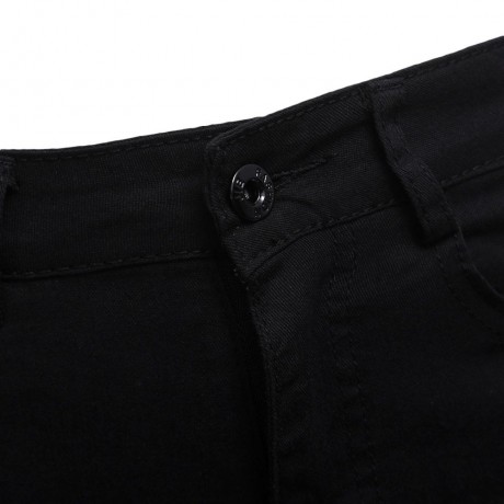 CHIC HIGH WAIST ELASTIC HOLE KNEE DESIGN SHEATH (BLACK S/M/L)