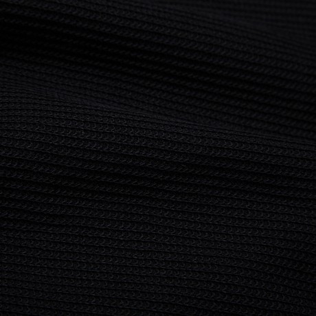 CHIC COLLARLESS LONG SLEEVE KNITTED LEATHER (BLACK M/L/XL)