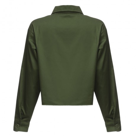 TRENDY TURN-DOWN COLLAR LONG SLEEVE FRONT POCKET (ARMY GREEN S/M/L/XL)