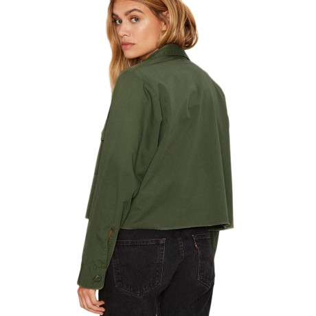 TRENDY TURN-DOWN COLLAR LONG SLEEVE FRONT POCKET (ARMY GREEN S/M/L/XL)