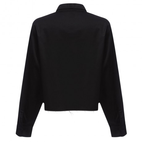 TRENDY TURN-DOWN COLLAR LONG SLEEVE FRONT POCKET (BLACK S/M/L/XL)