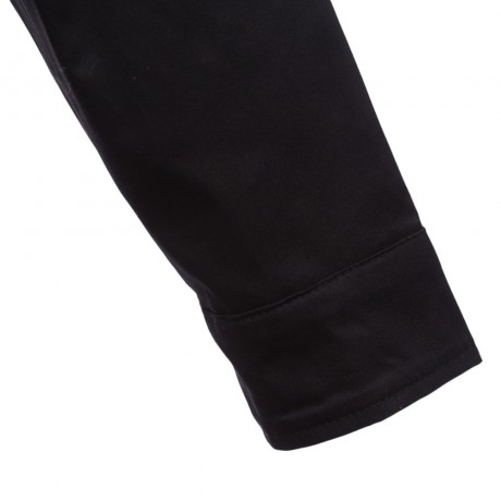 TRENDY TURN-DOWN COLLAR LONG SLEEVE FRONT POCKET (BLACK S/M/L/XL)