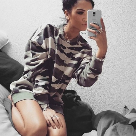 CASUAL ROUND COLLAR LONG SLEEVE CAMOUFLAGE PATTERN (CAMOUFLAGE S/M/L/XL)