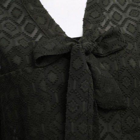 CHIC V-NECK LONG SLEEVE BELT DESIGN (ARMY GREEN S/M/L/XL/XXL)