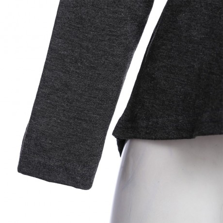 FASHION HALTER LONG SLEEVE ASYMMETRICAL (GRAY S/M/L/XL)