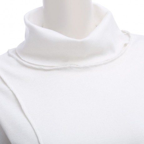 BRIEF TURTLENECK PURE COLOR LOOSE-FITTING PULLOVER (WHITE S/M/L/XL)