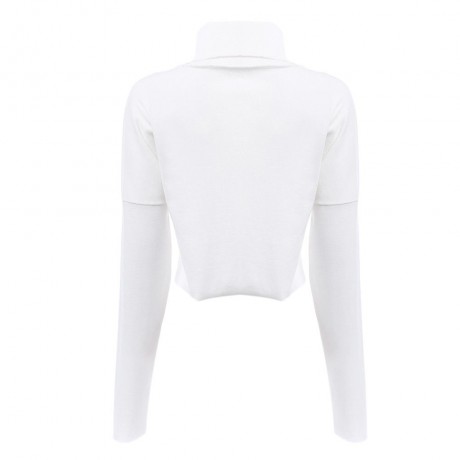 BRIEF TURTLENECK PURE COLOR LOOSE-FITTING PULLOVER (WHITE S/M/L/XL)