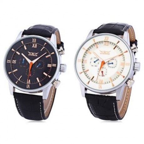 JARAGAR F120550 MALE AUTO MECHANICAL WATCH THREE WORKING SUB-DIALS DATE DAY DISPLAY WRISTW