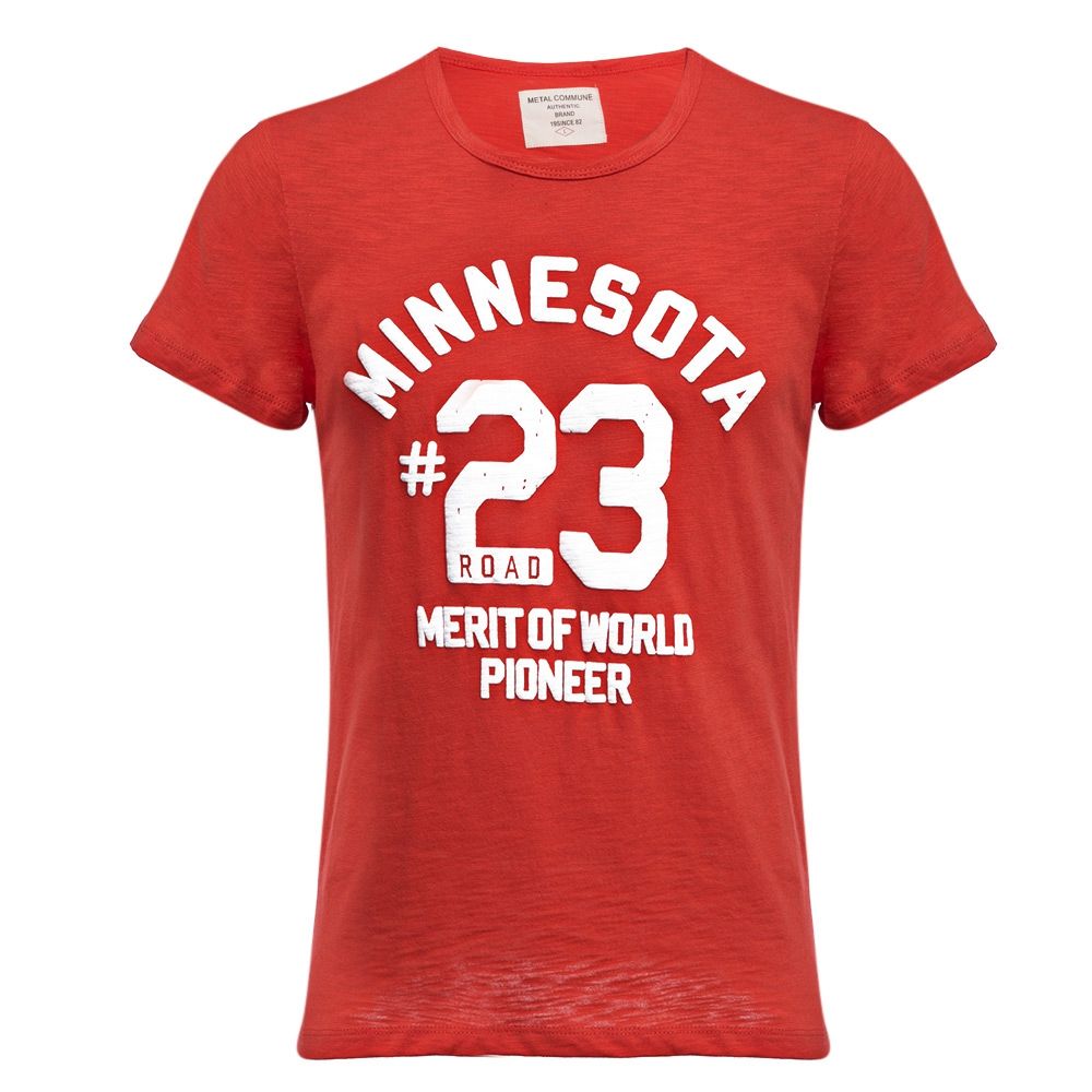 CASUAL ROUND COLLAR SHORT SLEEVE LETTER NUMBER PRINT T-SHIRT FOR MEN (RED L/XL/2XL)