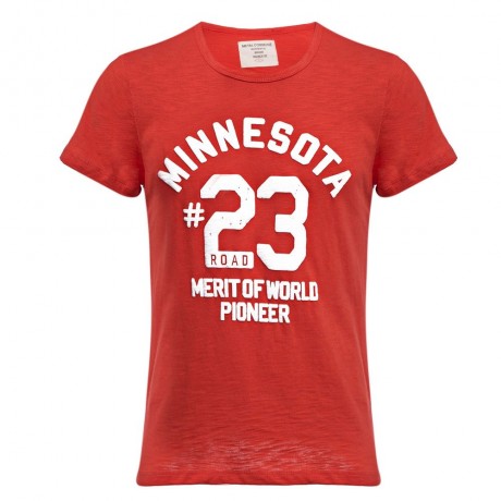 CASUAL ROUND COLLAR SHORT SLEEVE LETTER NUMBER PRINT T-SHIRT FOR MEN (RED L/XL/2XL)