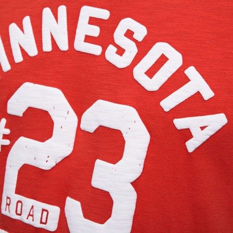 CASUAL ROUND COLLAR SHORT SLEEVE LETTER NUMBER PRINT T-SHIRT FOR MEN (RED L/XL/2XL)
