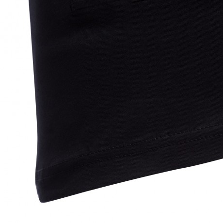 MALE LETTER PRINT EMBROIDERY ZIPPER DESIGN ROUND NECK SHORT SLEEVE SHIRT (BLACK M/L/XL/XXL