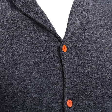 CASUAL POCKET DESIGN MALE LONG SLEEVE KNITWEAR (DEEP GRAY M/L/XL/XXL)